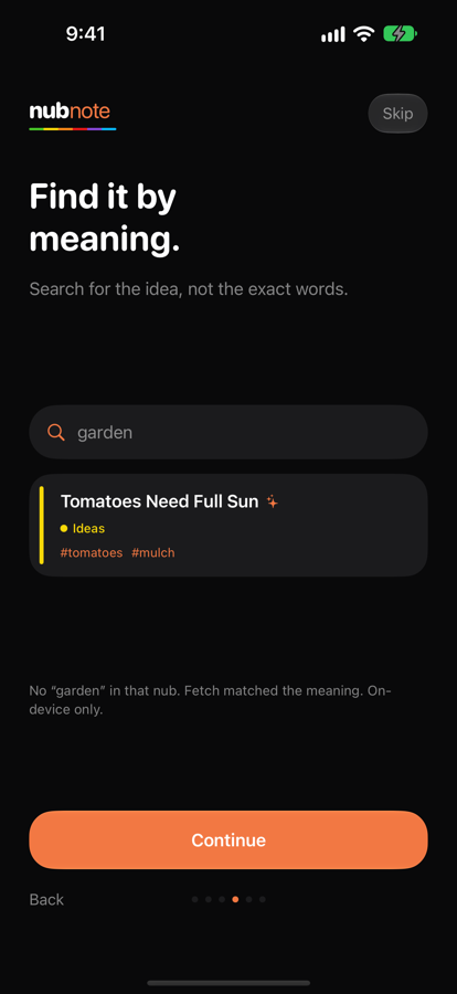 Nubnote screenshot: Fetch